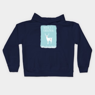 White Christmas Stag Kids Hoodie